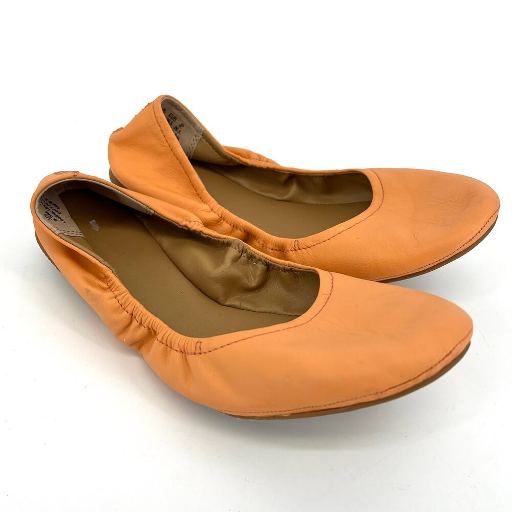 Eureka Aubrey GoPro‎ Coral Orange Leather Ballet Flats (9.5)